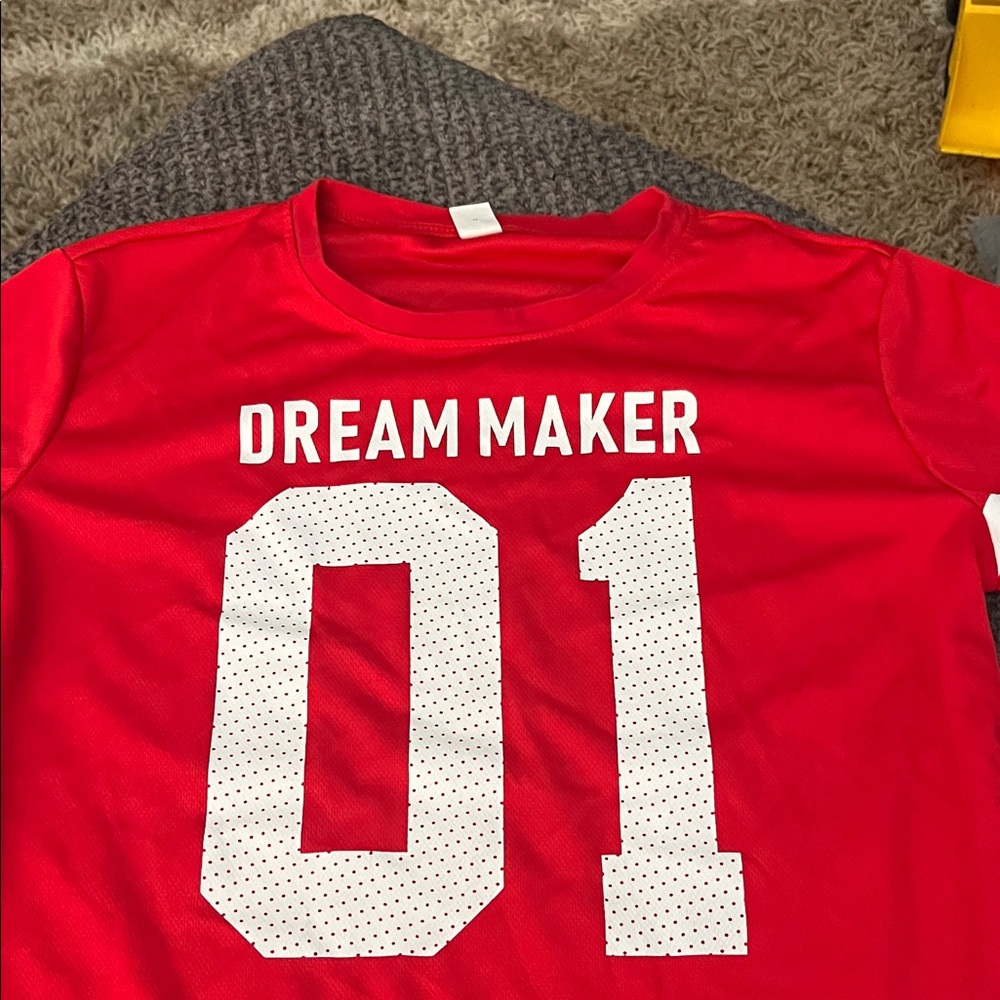 SHEIN Red 'Dream Maker' Kids Jersey
